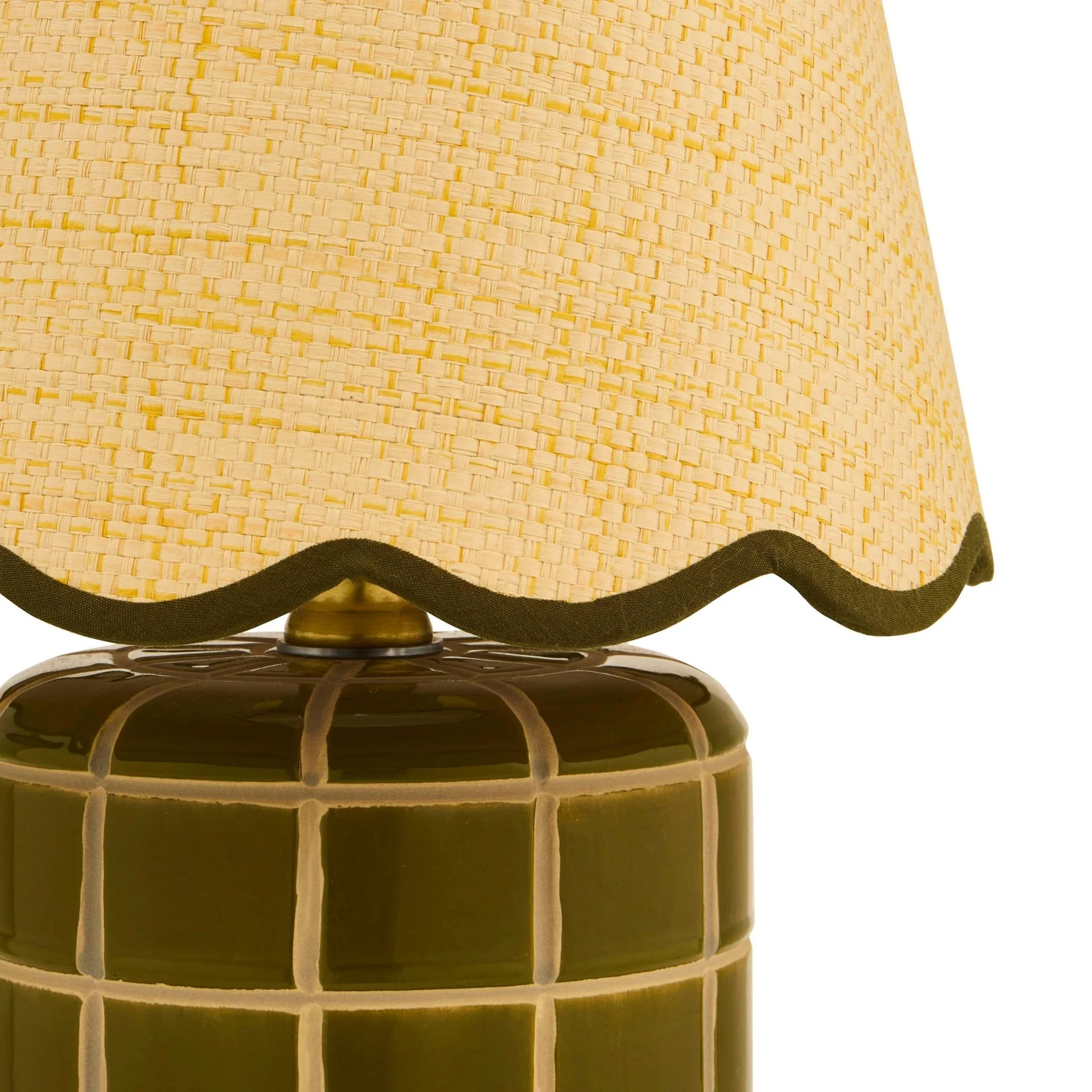 Vivienne Carved Ceramic Table Lamp - Green - Image 5