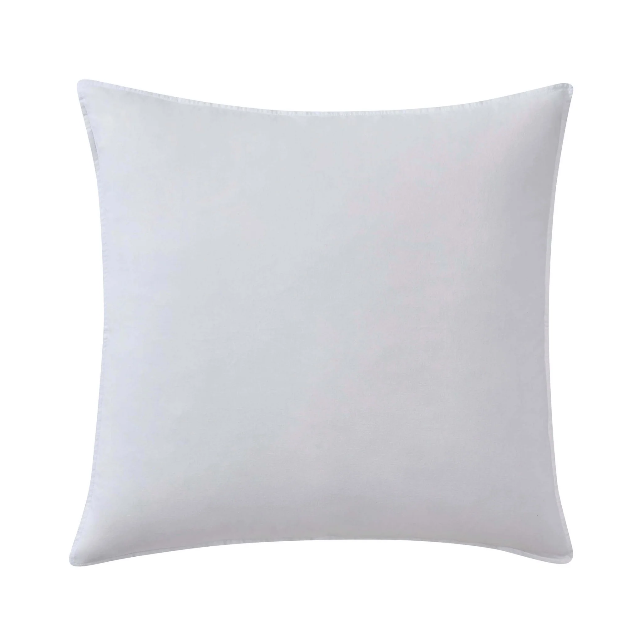 Washed Cotton Linen Blend Plain Dye Cushion Cover - Chalk White - Image 3