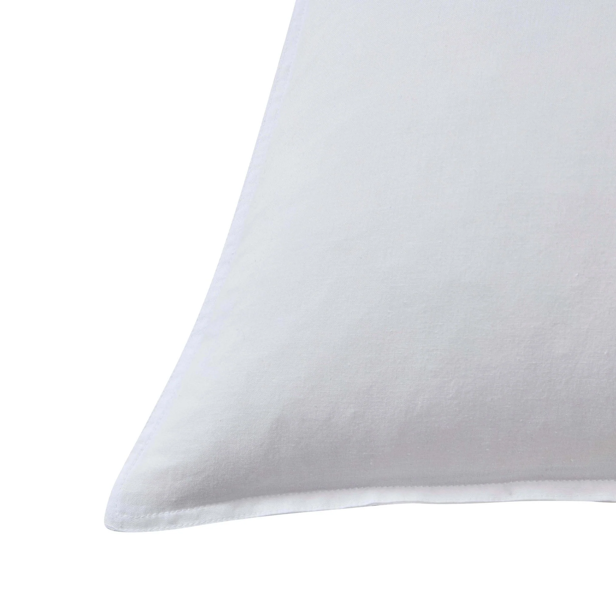 Washed Cotton Linen Blend Plain Dye Cushion Cover - Chalk White - Image 4