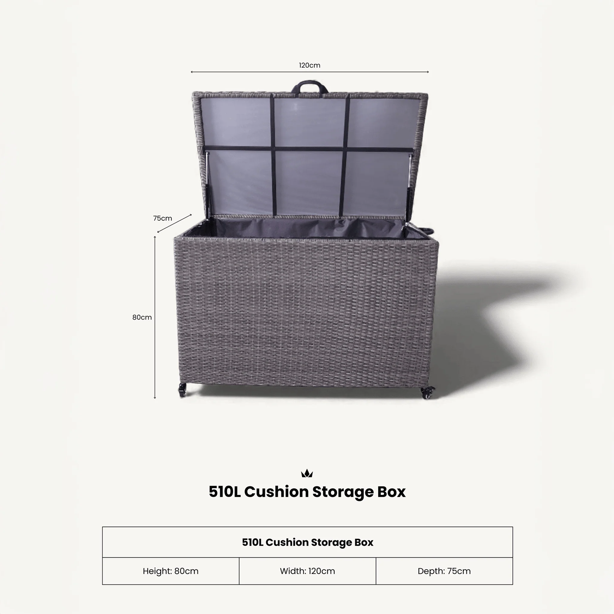 Weave Outdoor Storage Box 510L - Charcoal - Image 8