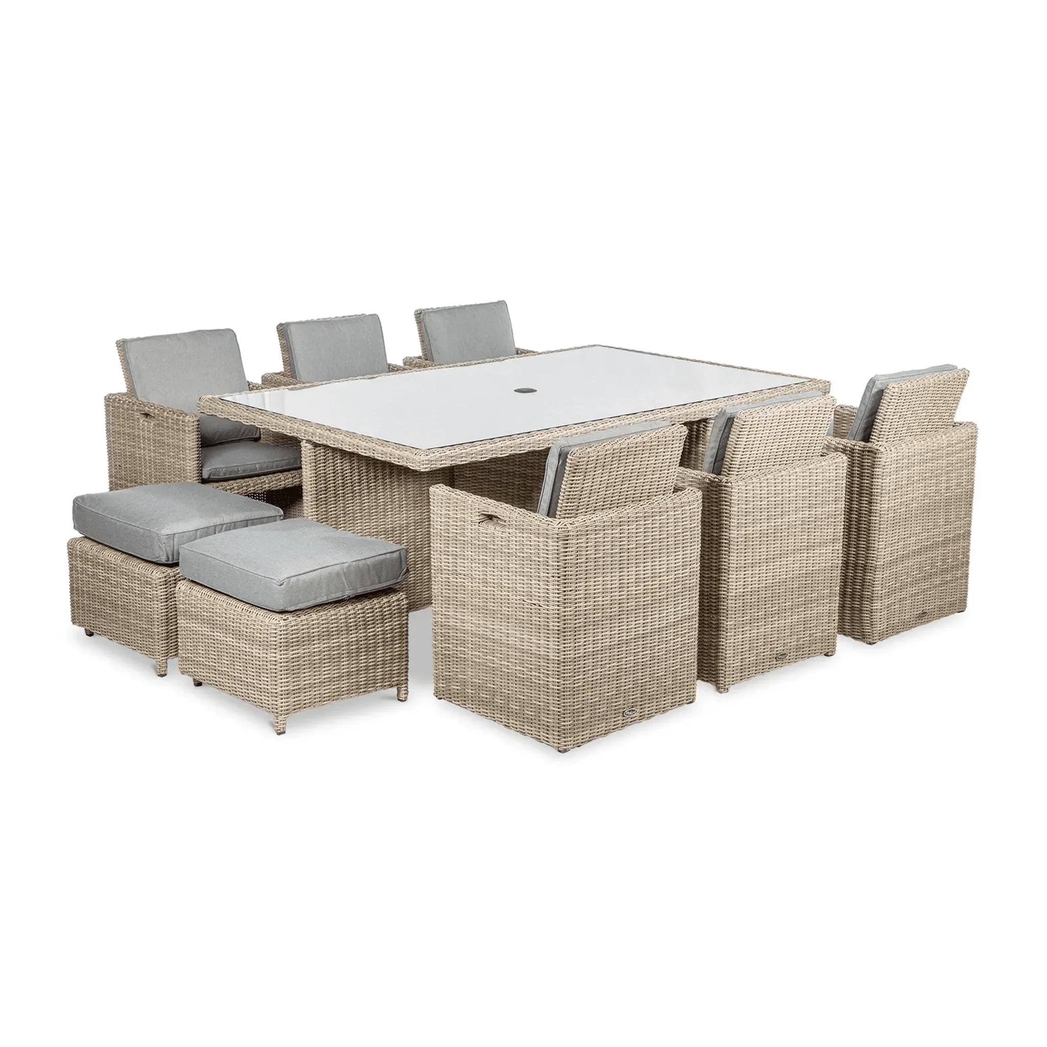 Wentworth Outdoor 10 Seater Cube Dining Set - Beige - Image 6