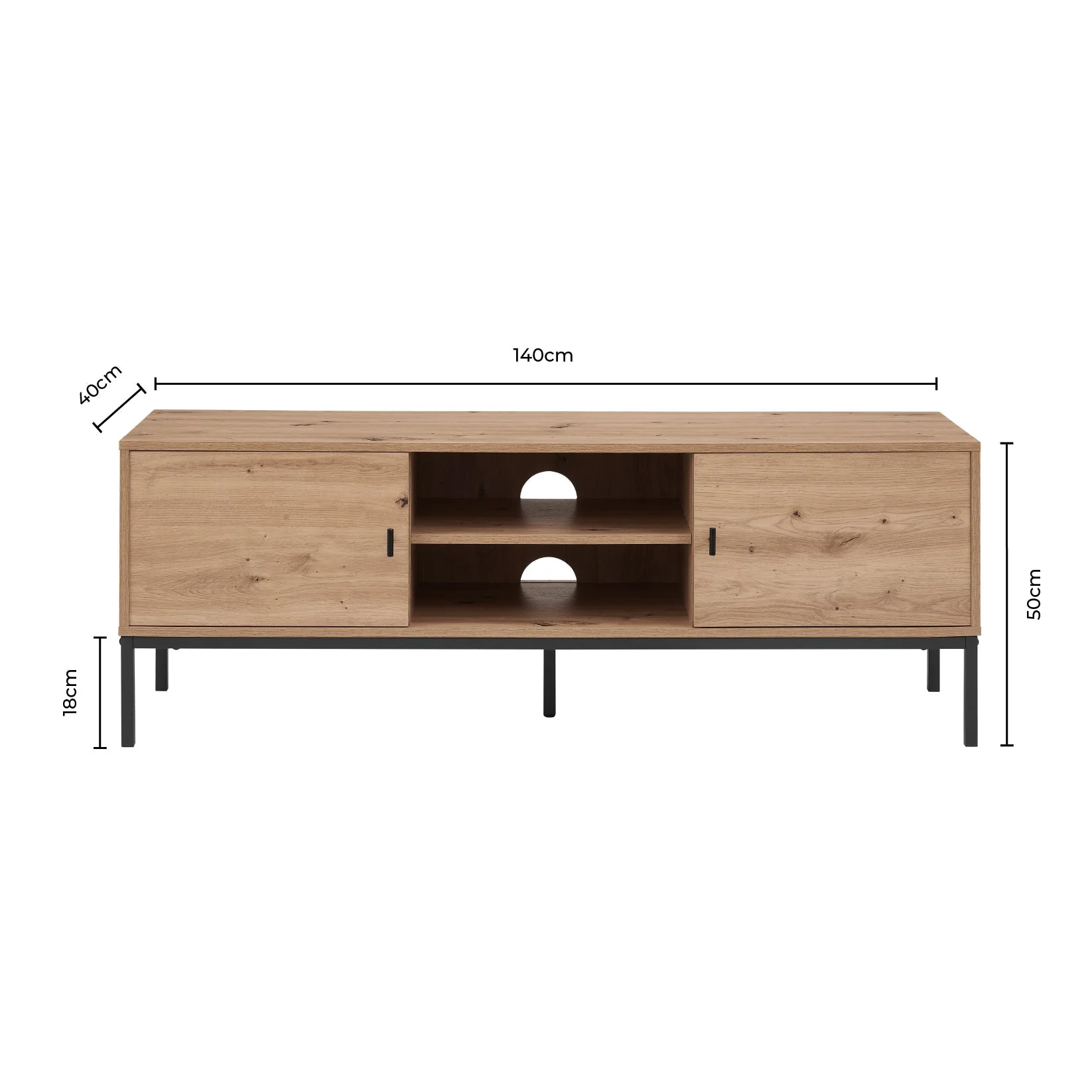Willow 140cm TV Unit for TVs up to 60" - Light Wood - Image 10
