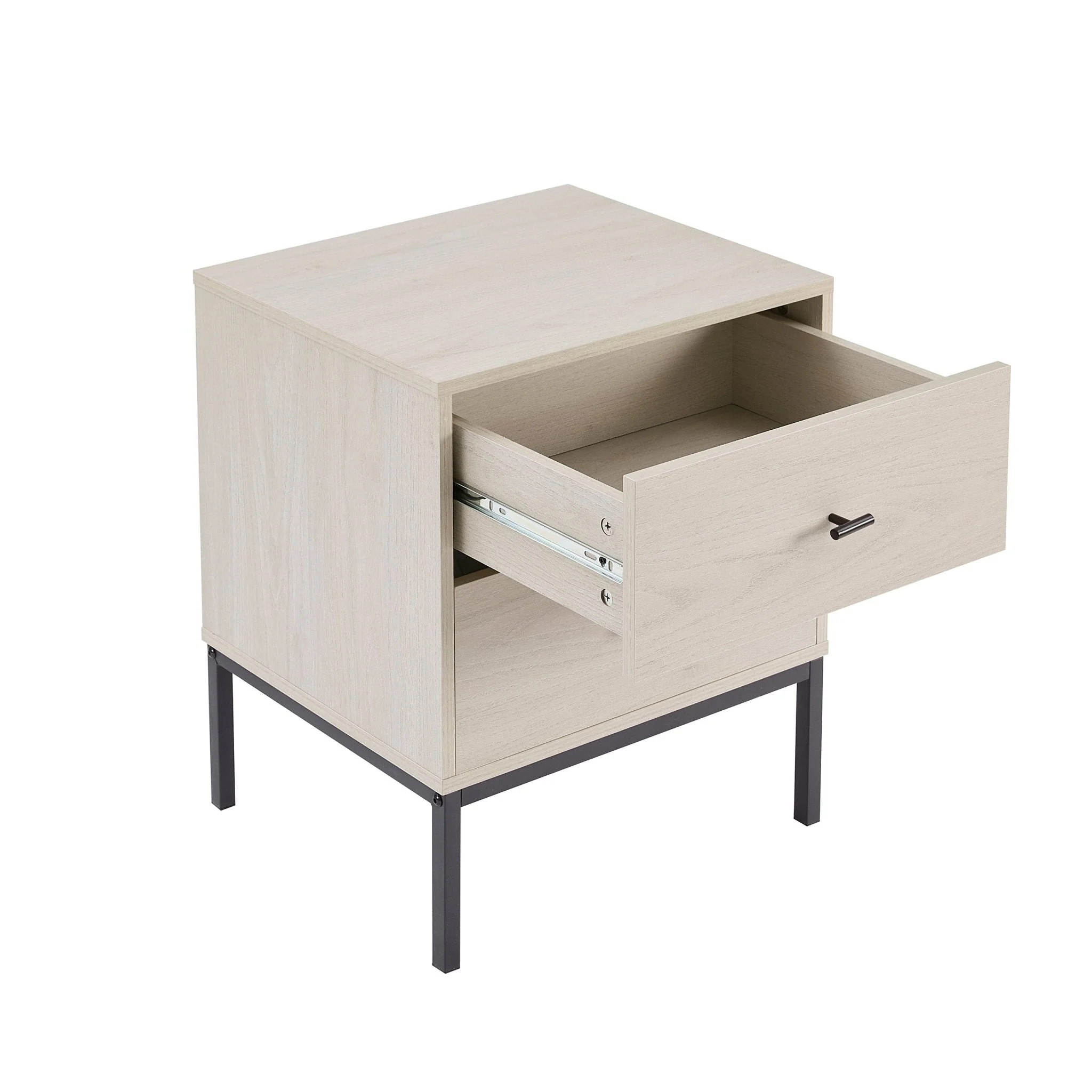 Willow 2 Drawer Bedside Table - Light Wood - Image 3