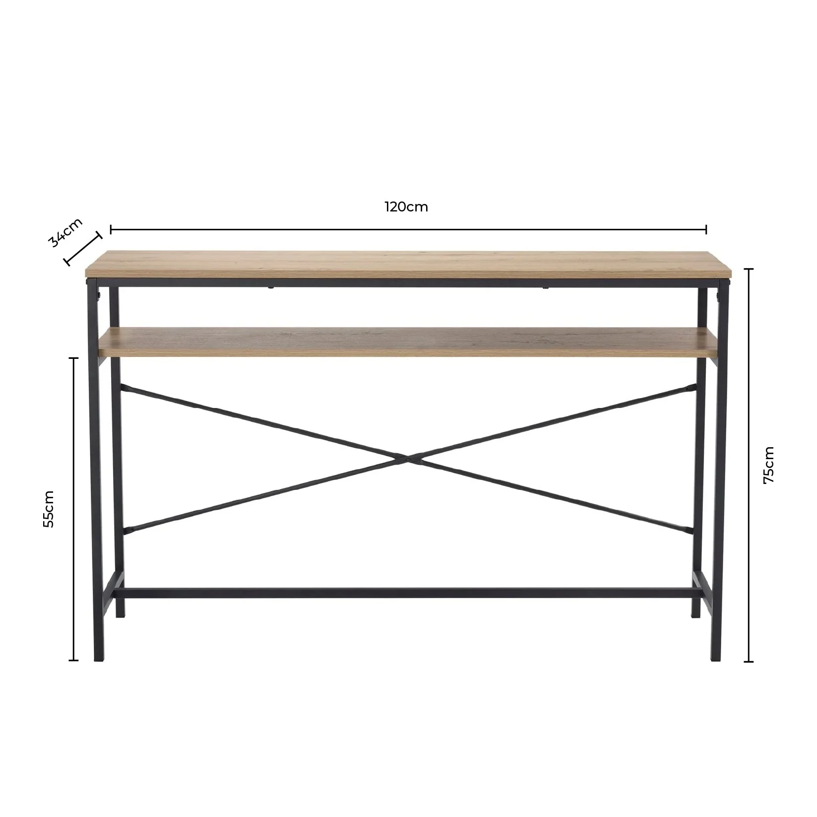 Willow Dressing Table Console - Oak Effect - Image 9