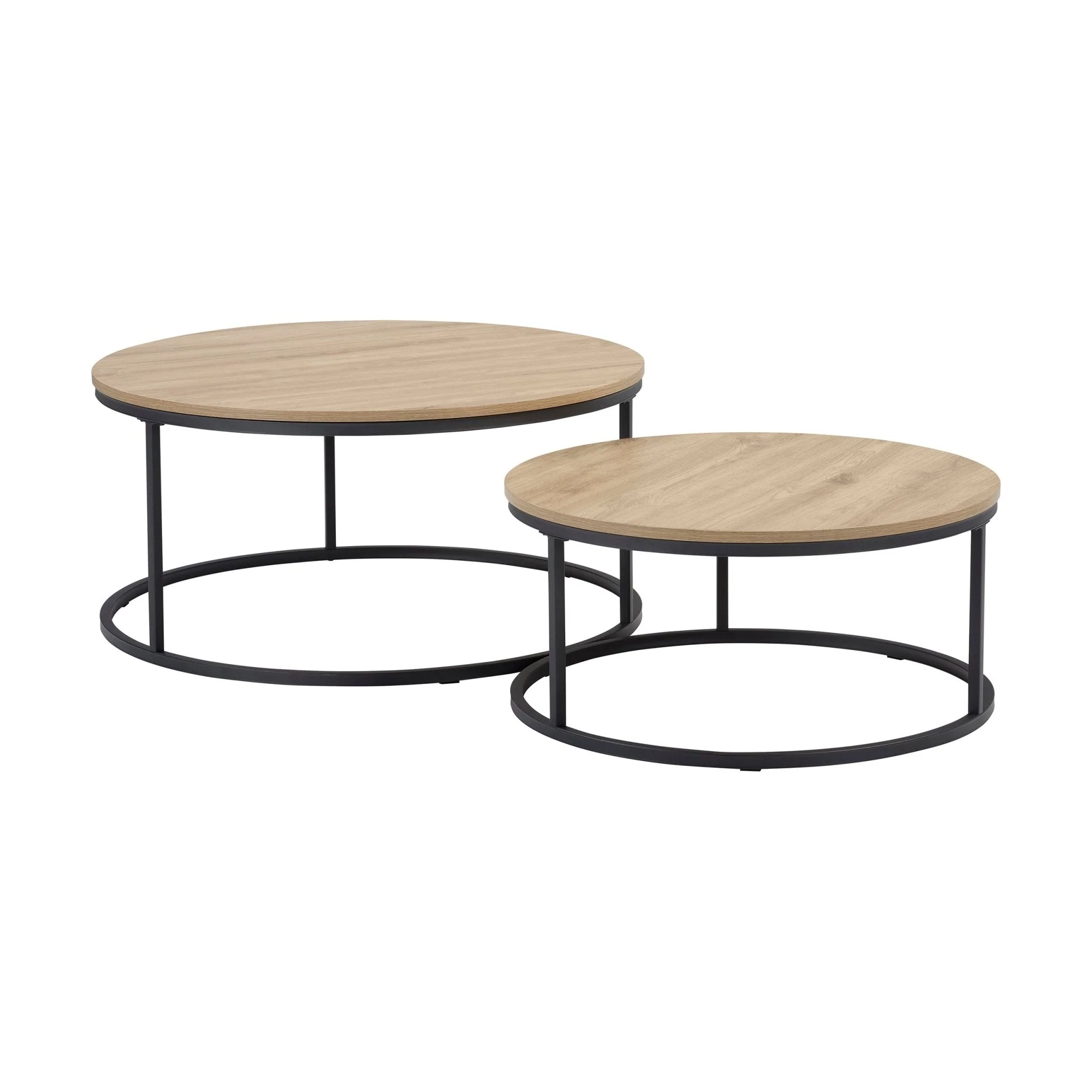 Willow Round Nesting Coffee Table - Wood - Image 3