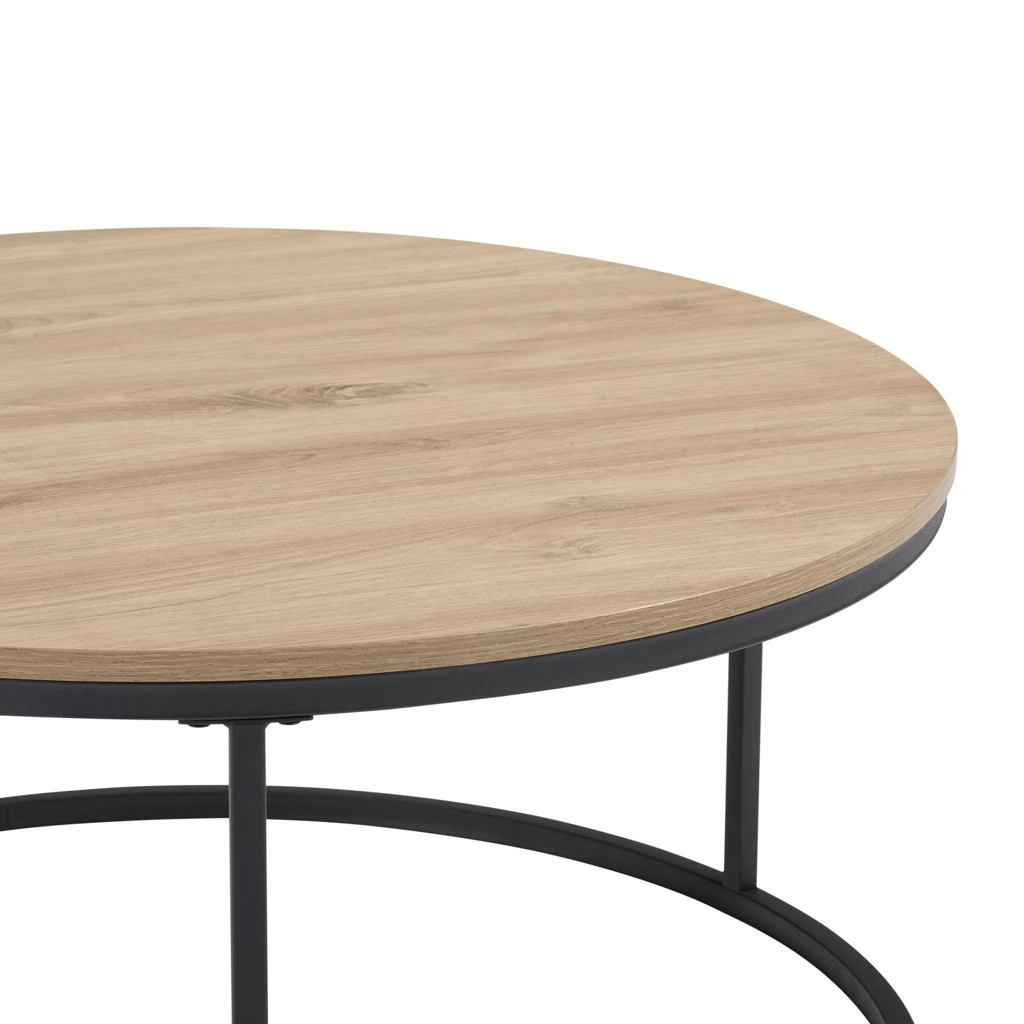 Willow Round Nesting Coffee Table - Wood - Image 4
