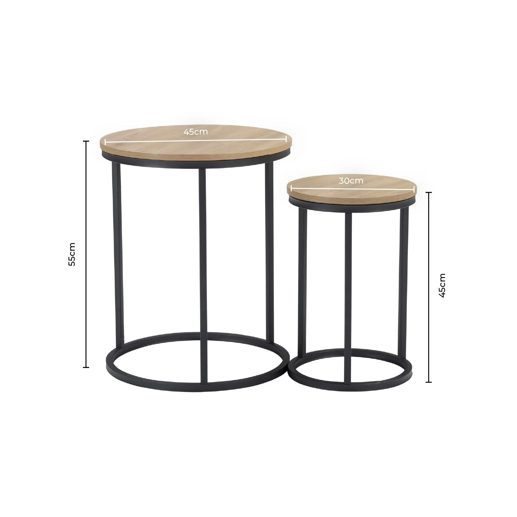 Willow Round Nesting Side Table - Wood - Image 6