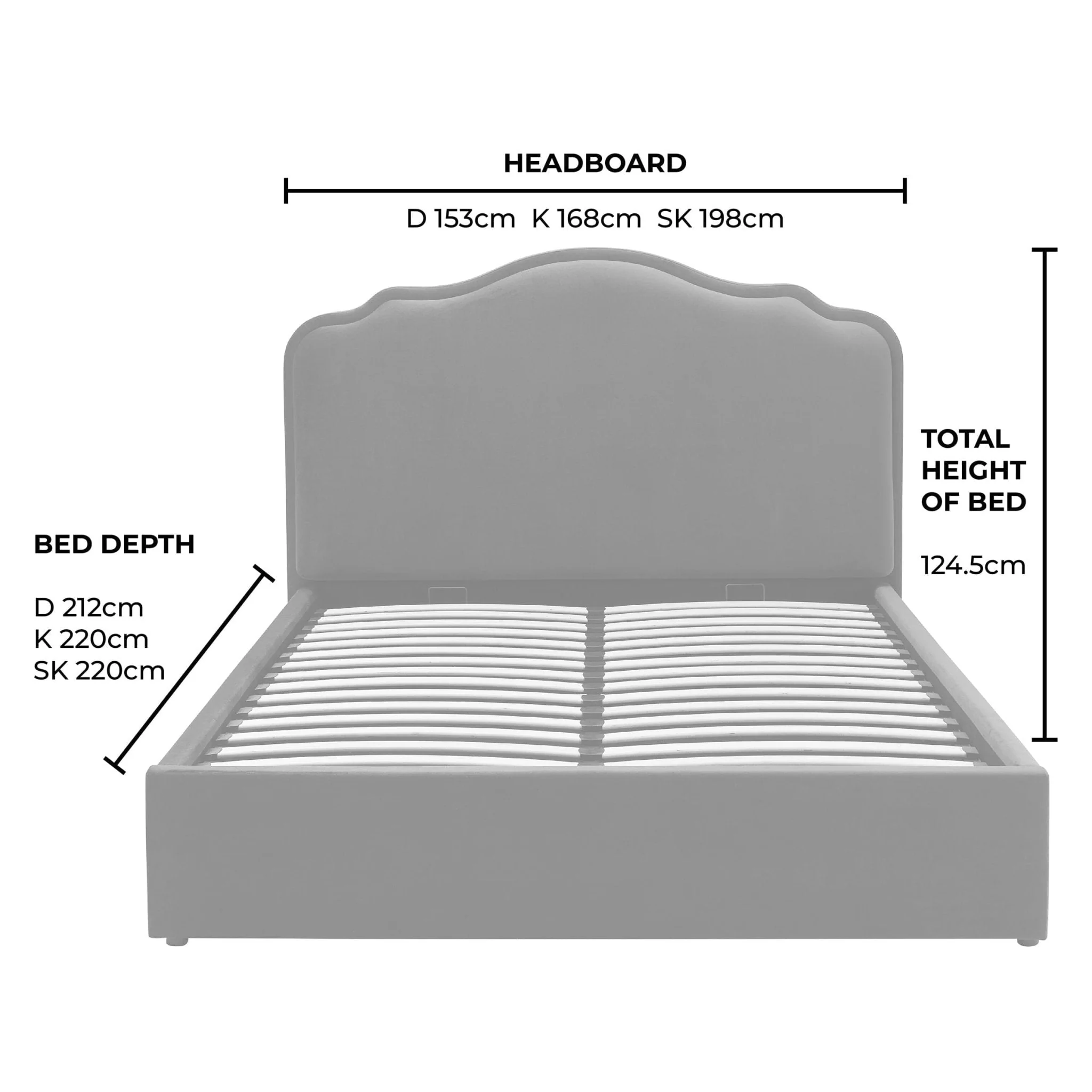 Wiltshire Chenille Ottoman Storage Bed - Light Grey - Image 13