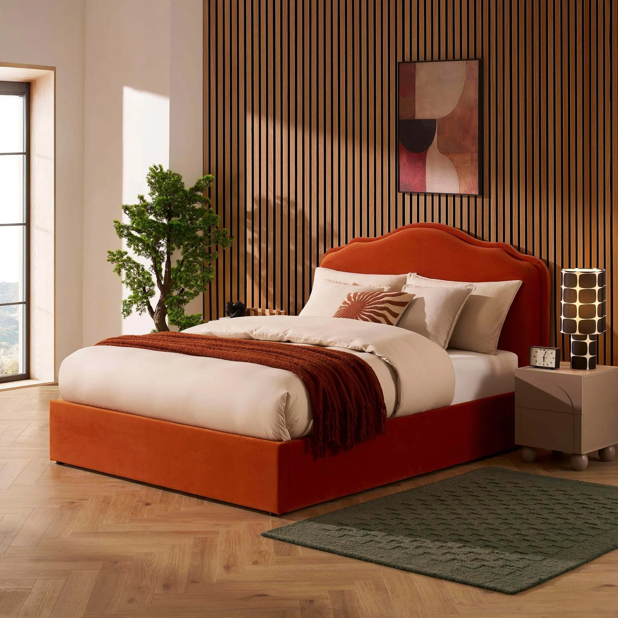 Wiltshire Ottoman Storage Bed - Bright Orange