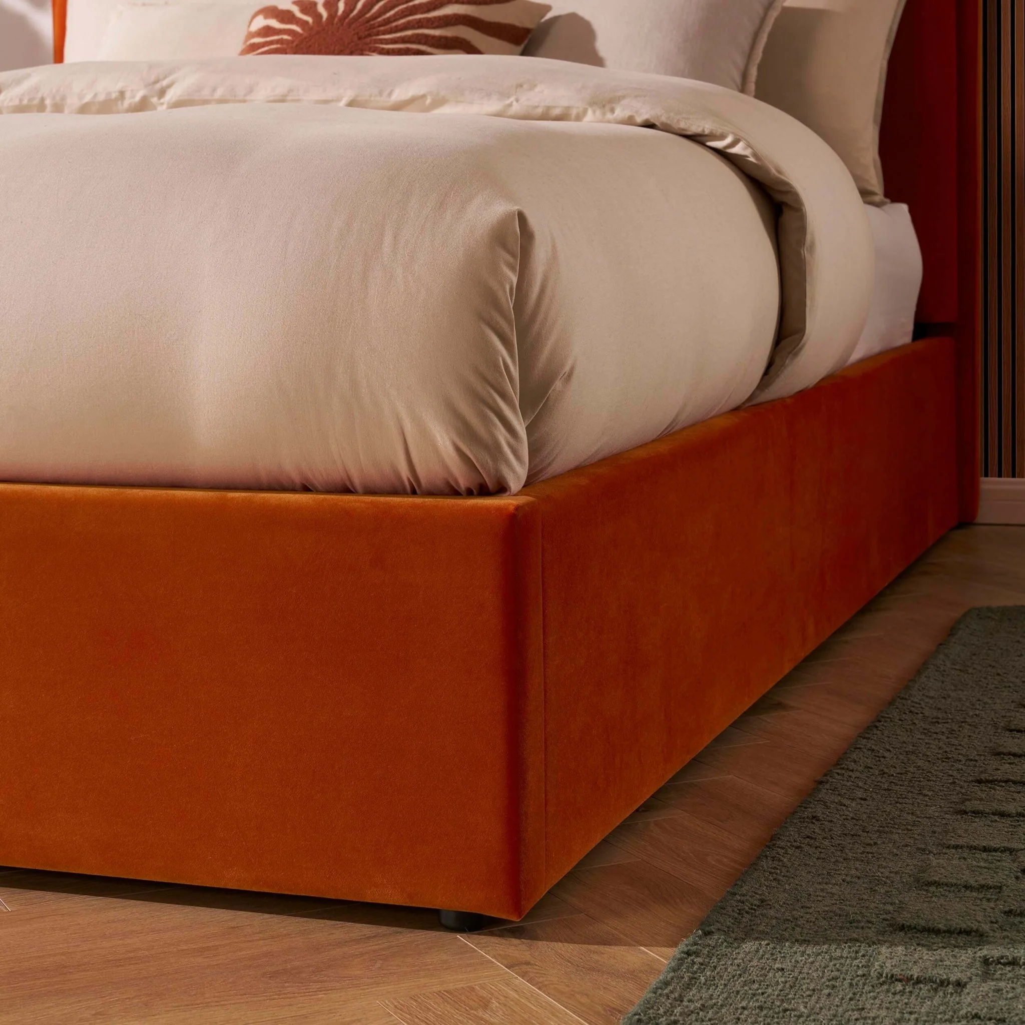 Wiltshire Ottoman Storage Bed - Bright Orange - Image 7