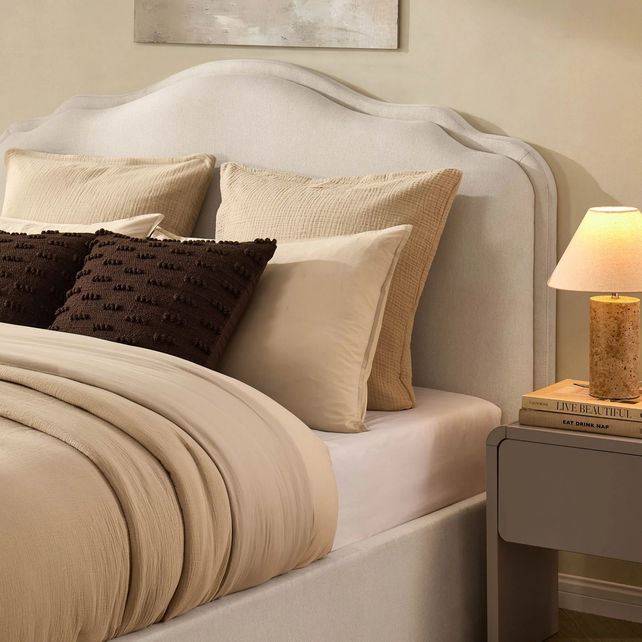 Wiltshire Ottoman Storage Bed - Cream Linen - Image 7