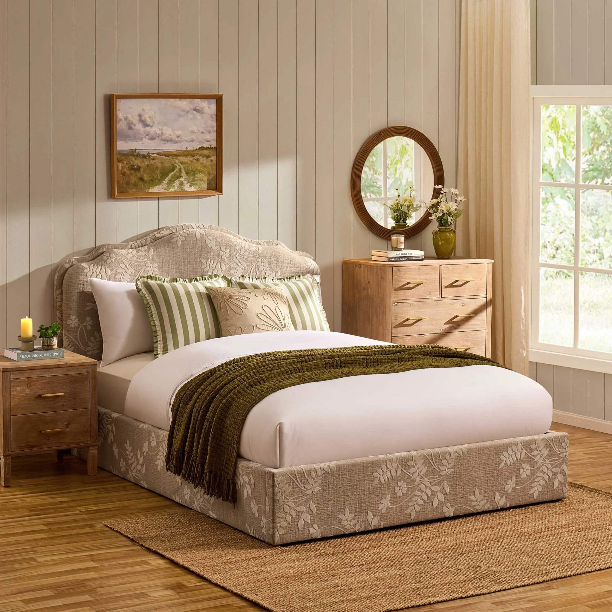 Wiltshire Ottoman Storage Bed - Jacquard Floral - Image 2