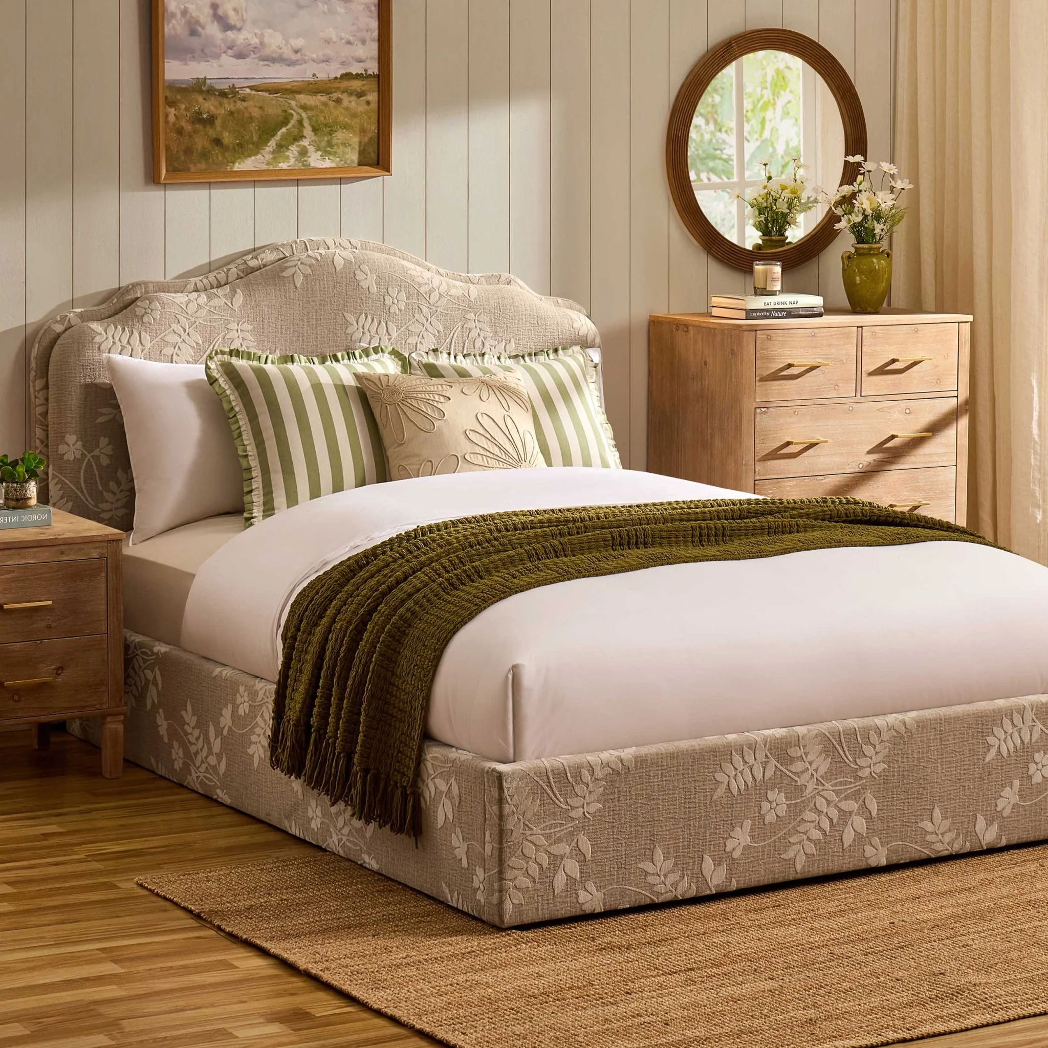 Wiltshire Ottoman Storage Bed - Jacquard Floral - Image 3