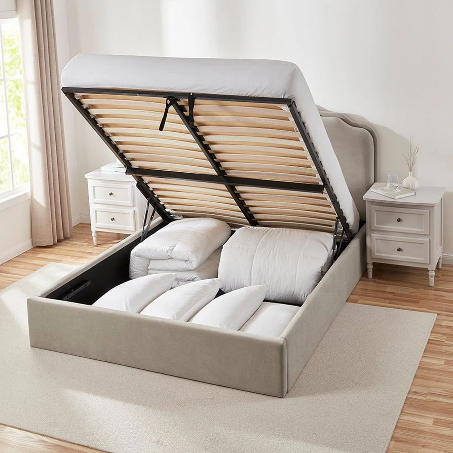 Wiltshire Ottoman Storage Bed - Stone - Image 7