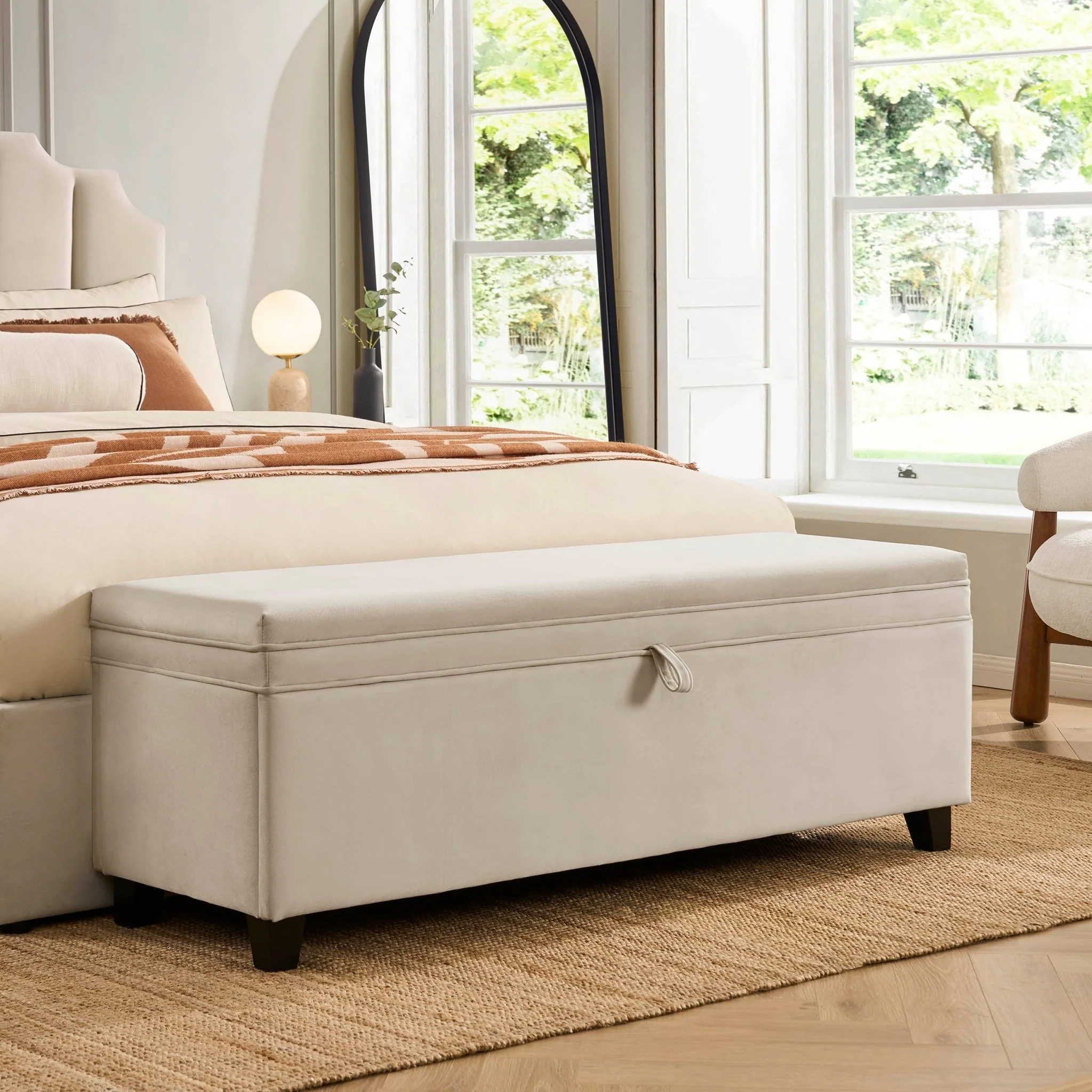 Windermere Storage Ottoman - Ecru