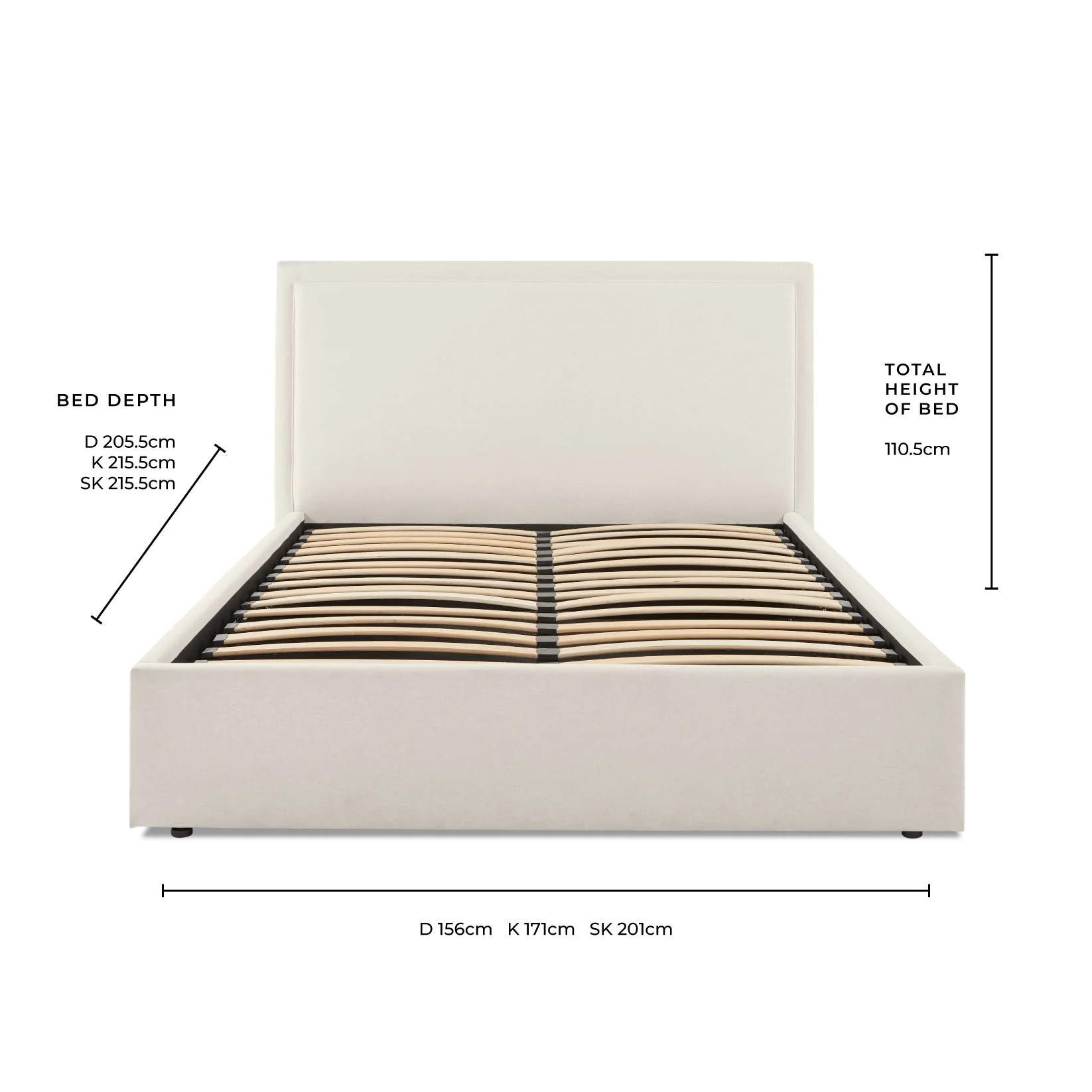 Windsor Ottoman Storage Bed - Natural/Black - Image 7