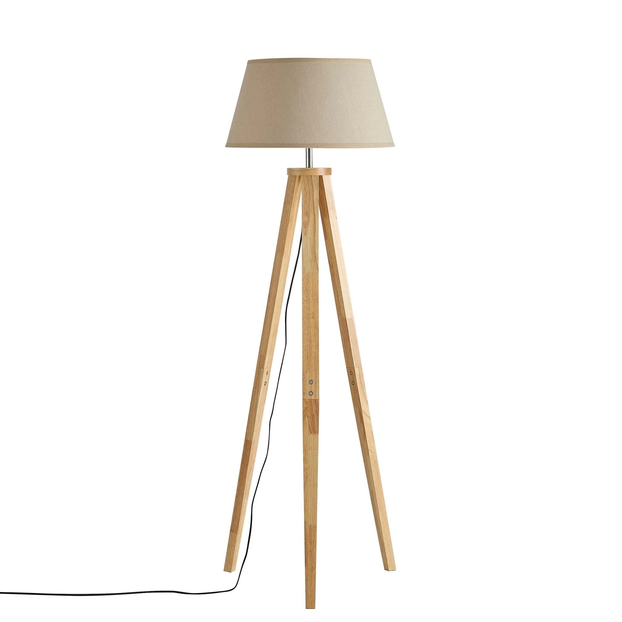 Wooden Tripod Floor Lamp - Natural - Image 3