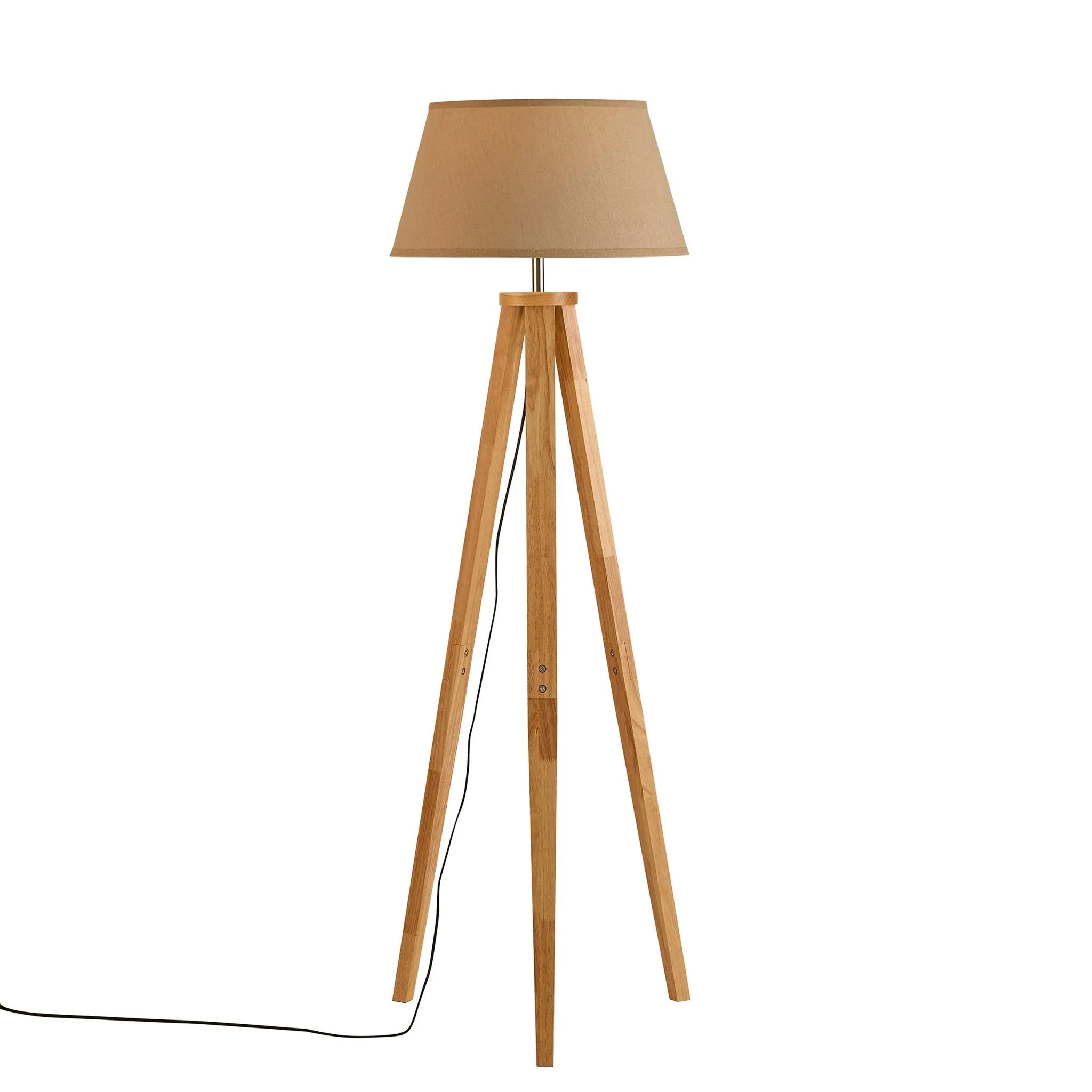 Wooden Tripod Floor Lamp - Natural - Image 4