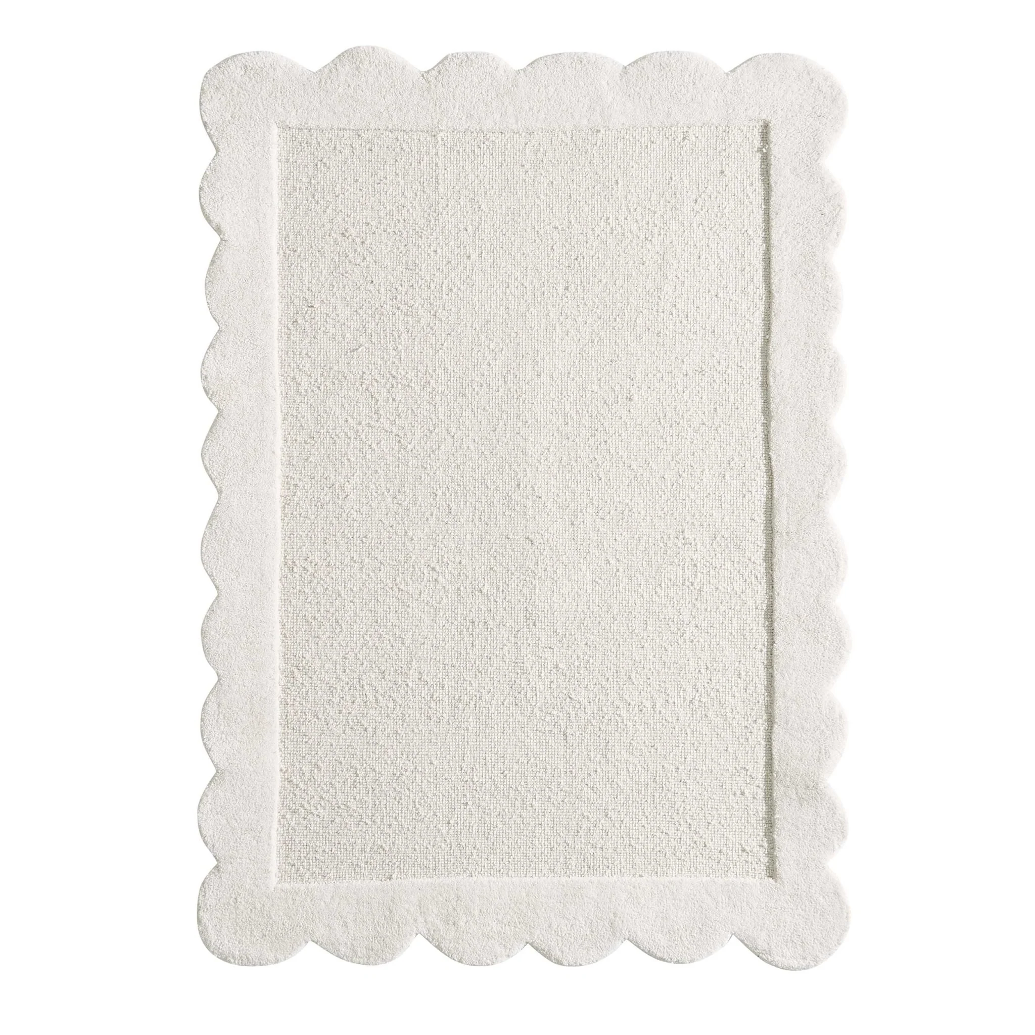 Wool Scallop Edge Rug - Off White - Image 5