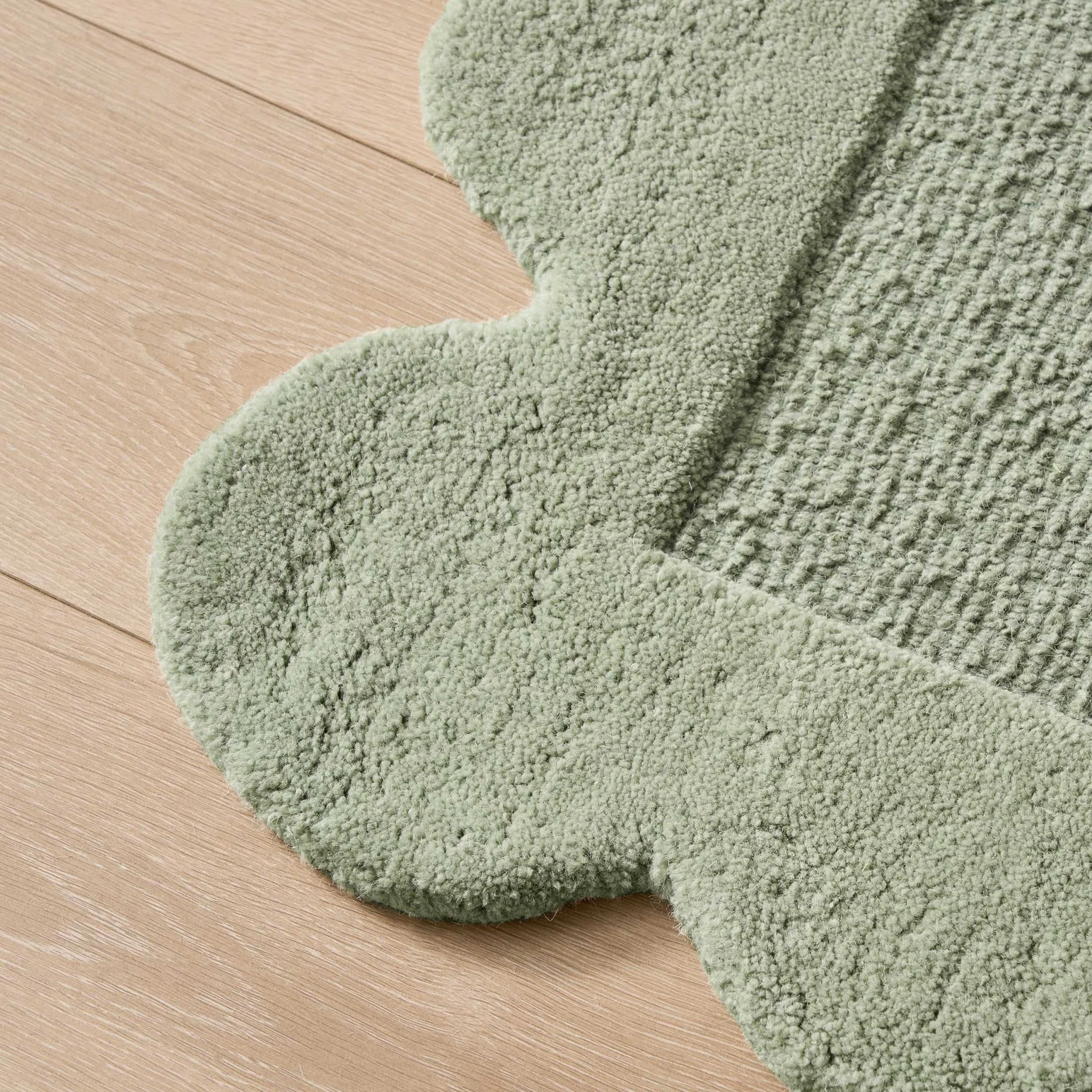 Wool Scallop Edge Rug - Sage - Image 3