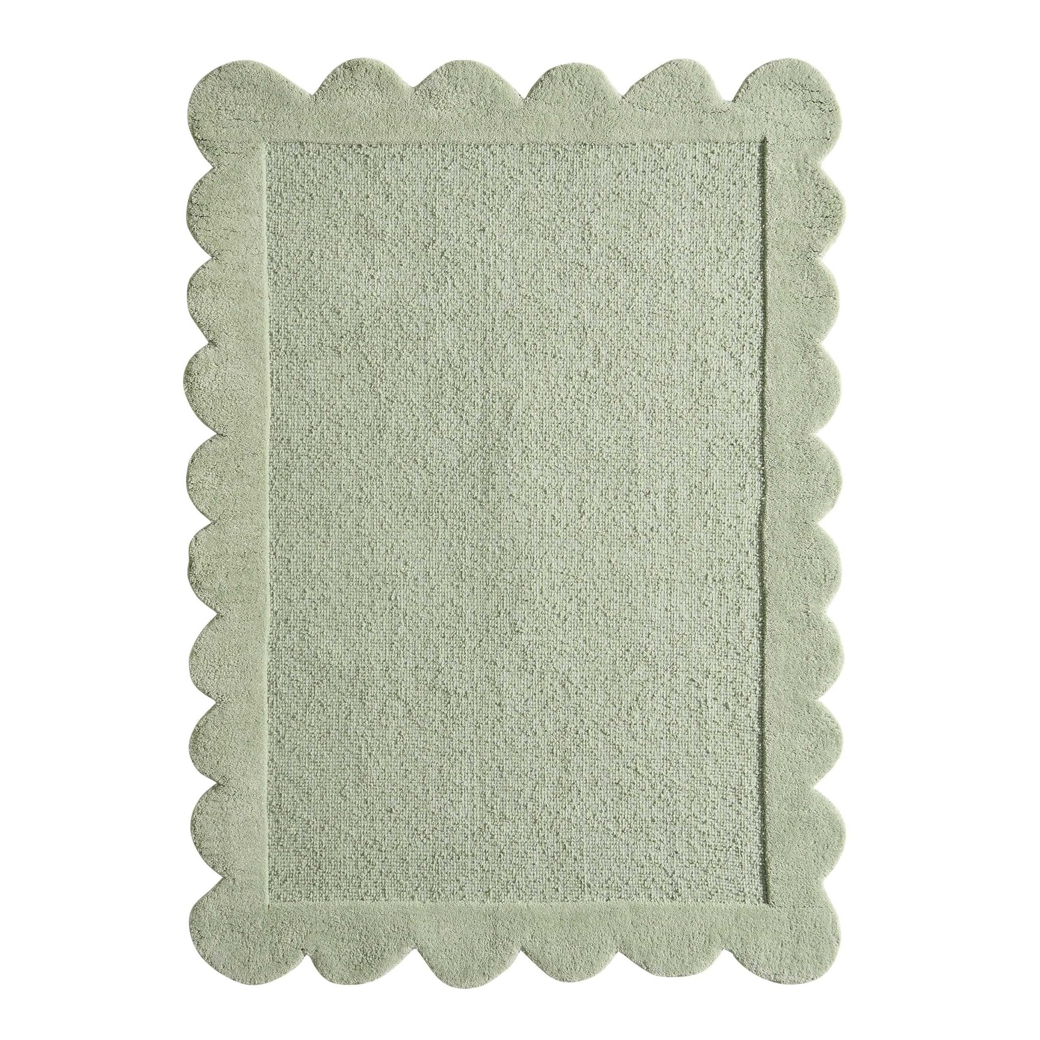 Wool Scallop Edge Rug - Sage - Image 5