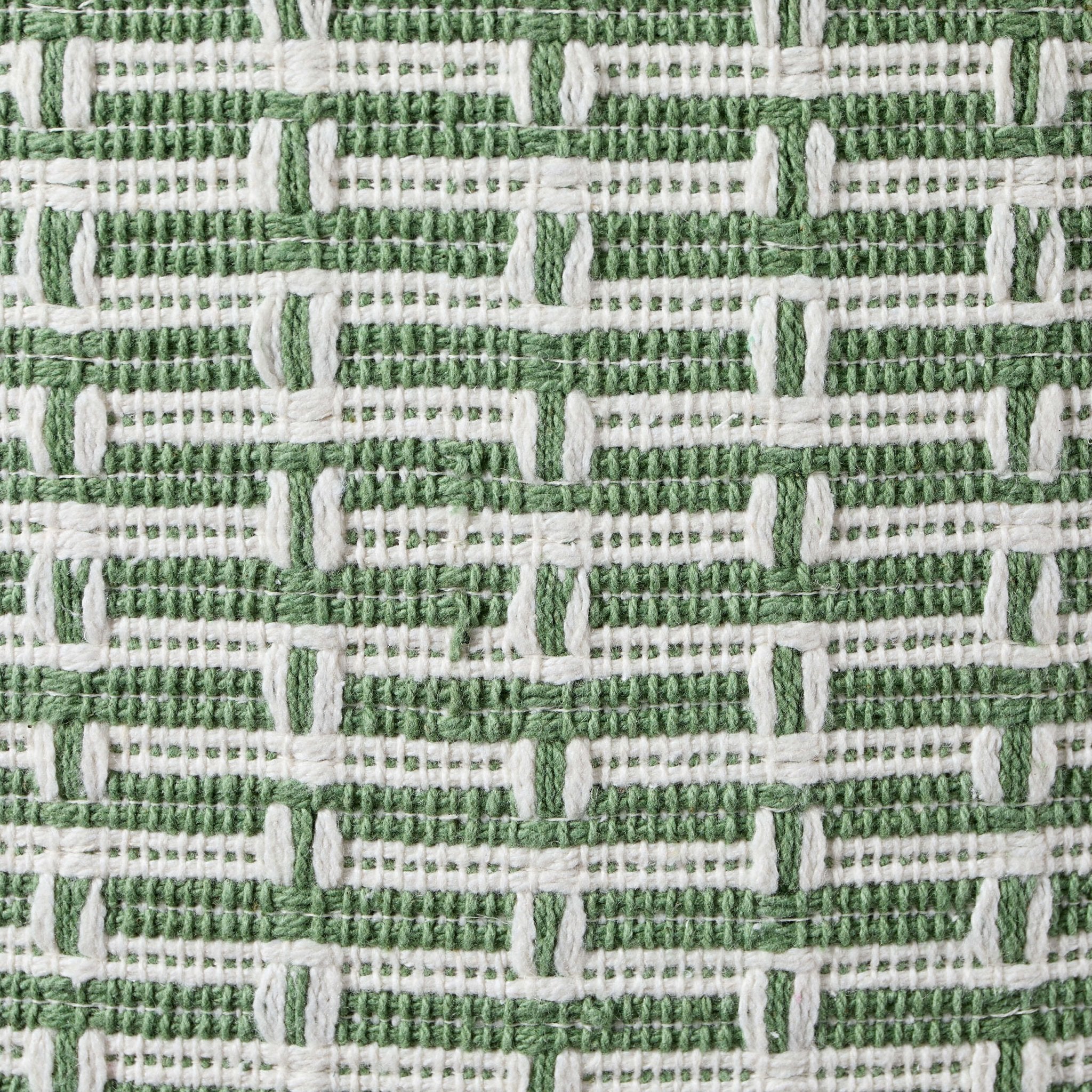 Woven Geometric Cushion Cover - Green - Image 3