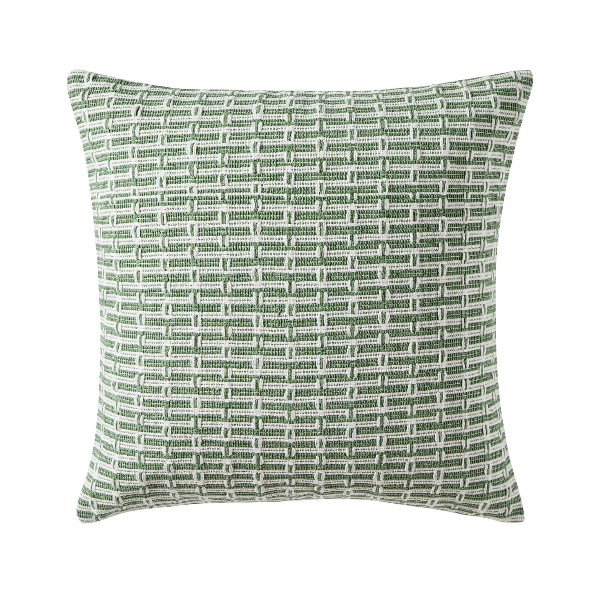 Woven Geometric Cushion Cover - Green - Image 4