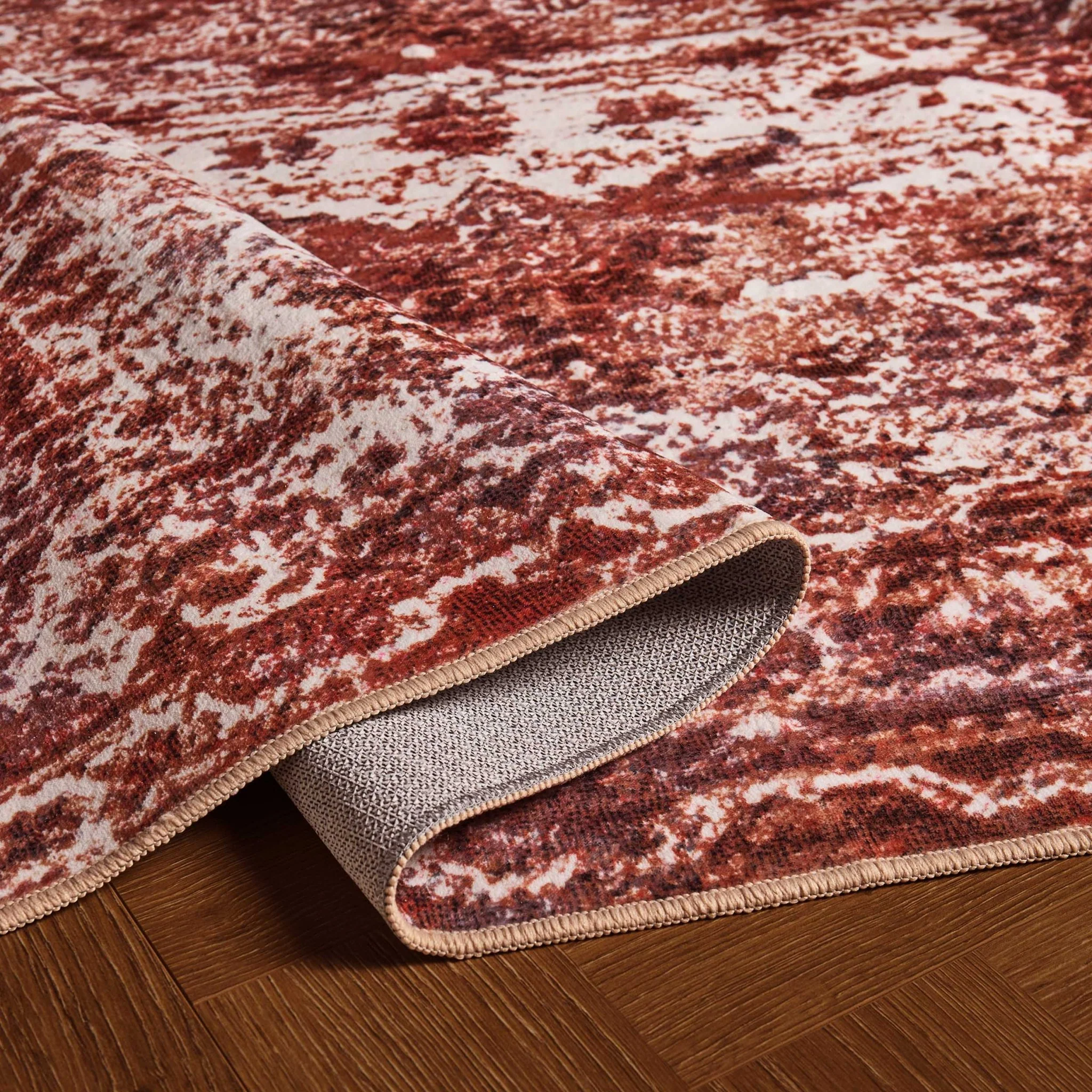 Zahra Persian Style Machine Washable Rug - Burnt Orange - Image 5