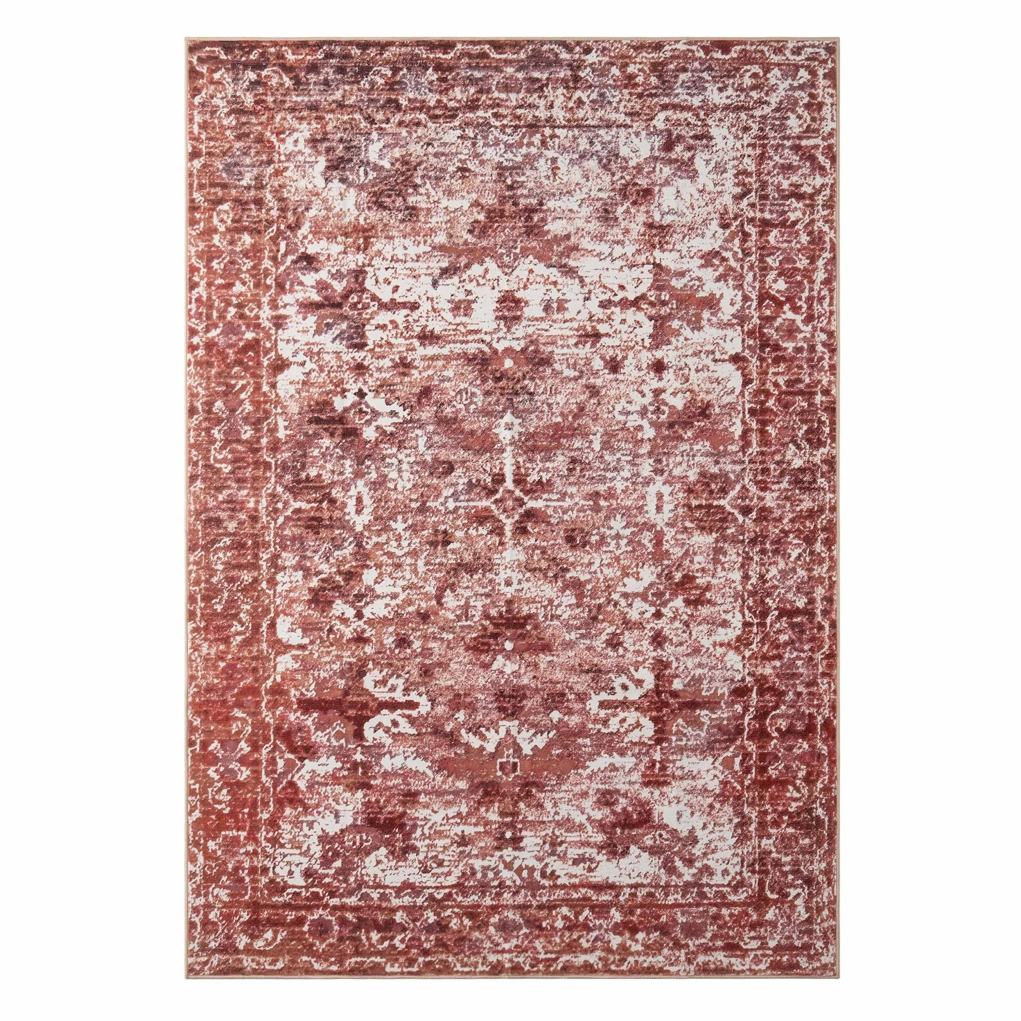 Zahra Persian Style Machine Washable Rug - Burnt Orange - Image 6