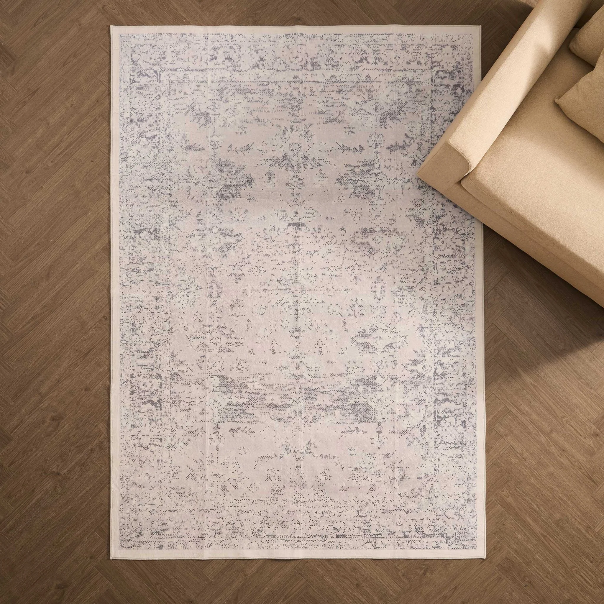 Zahra Persian Style Machine Washable Rug - Natural - Image 2