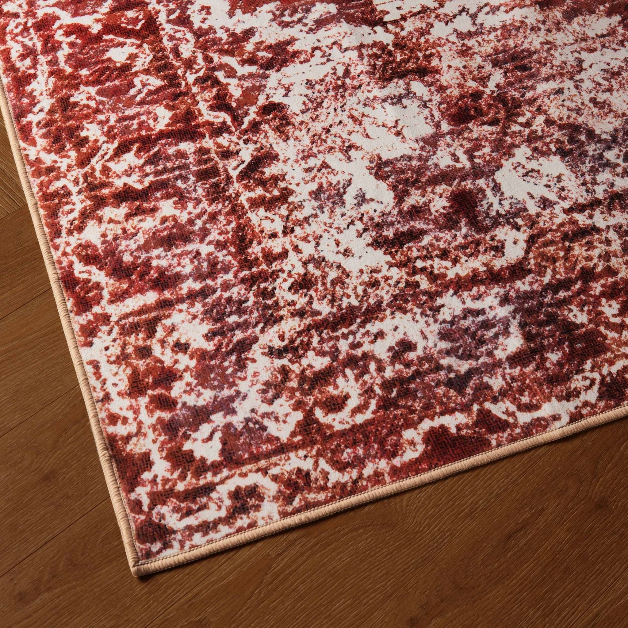 Zahra Persian Style Machine Washable Rug - Burnt Orange - Image 4