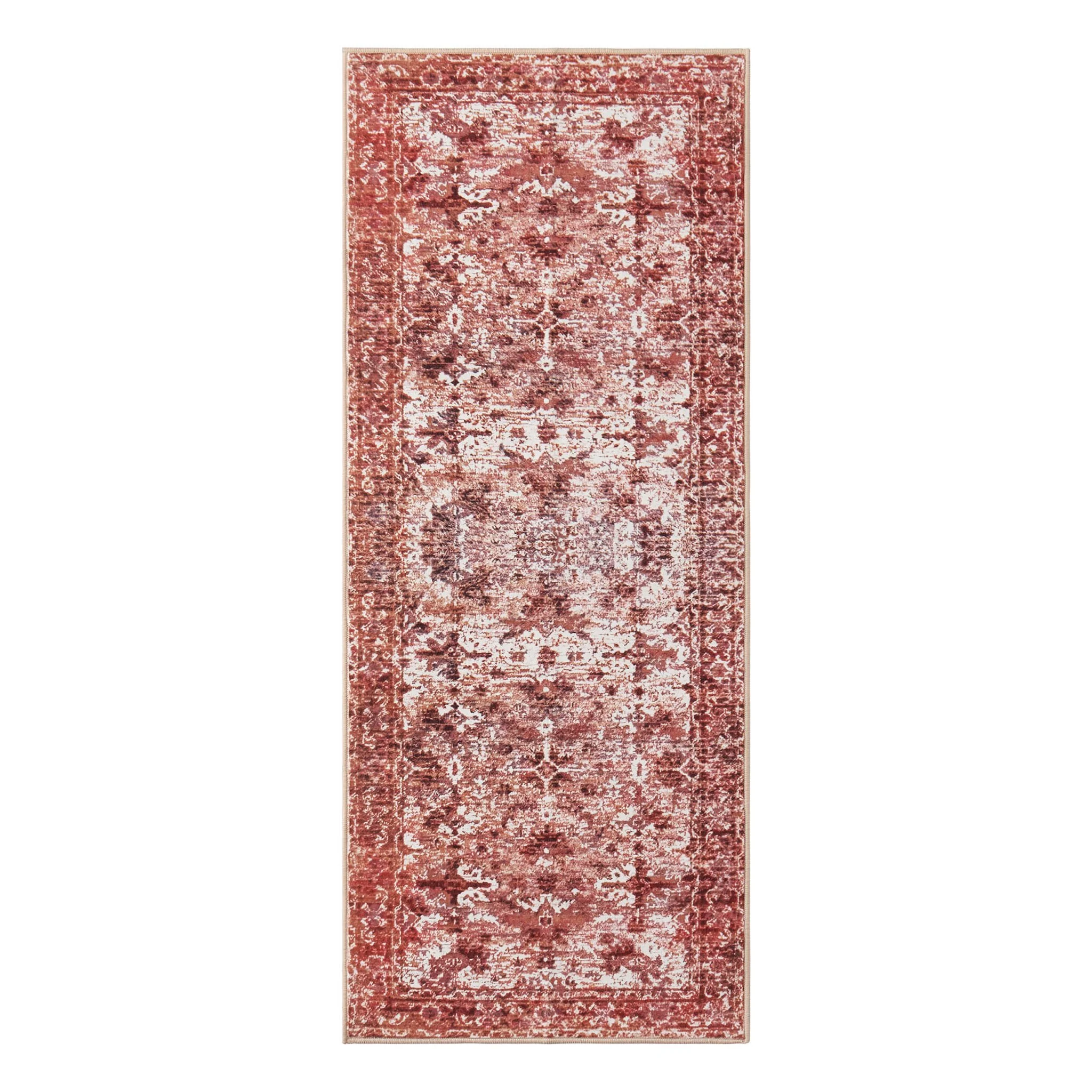 Zahra Persian Style Machine Washable Runner - Burnt Orange - Image 3