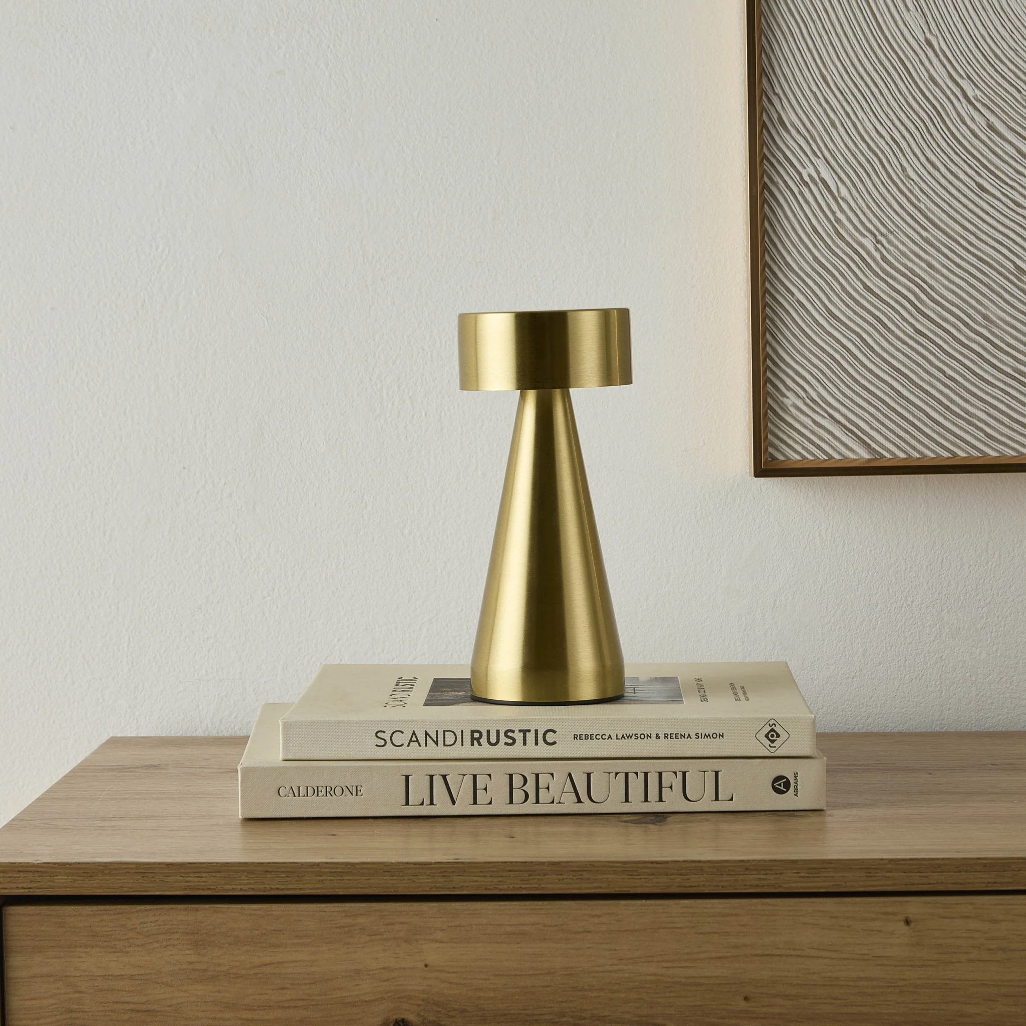 Zeta Mini LED Rechargeable Wireless Lamp - Brushed Gold - Image 2